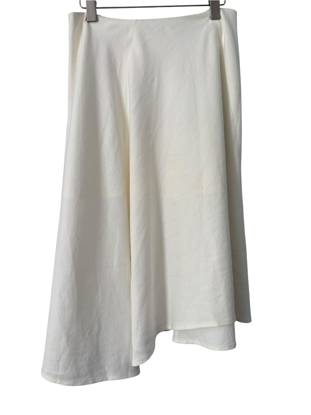 Vince Linen/Cotton Off-white Asymmetric Midi Skirt 6